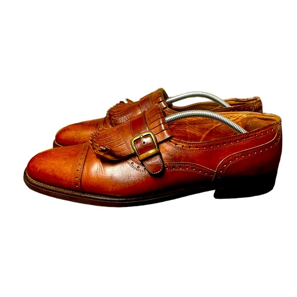 Cole Haan Bragano Italy Brown Leather Dainite Buckle Loafers Size 12 - Picture 1 of 10